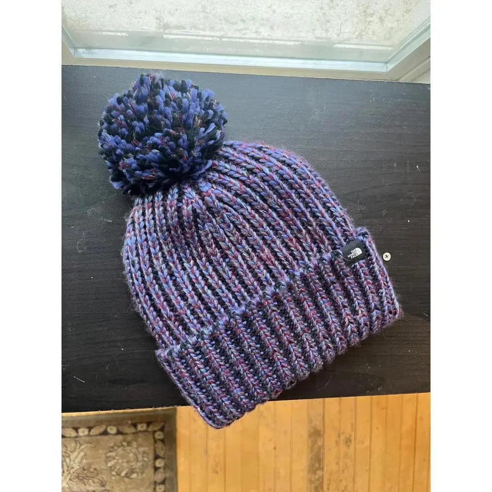 NWT The North Face Fleece Lined Kids Youth Winter Pom Knit Hat Beanie Cozy Panda - Picture 1 of 5